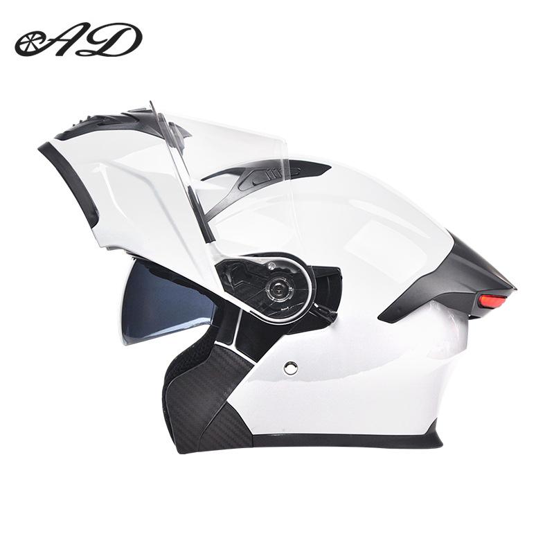 Unisex Flip-up Motorcycle Helmet with Taillight - All-Season Off-road Safety Gear
