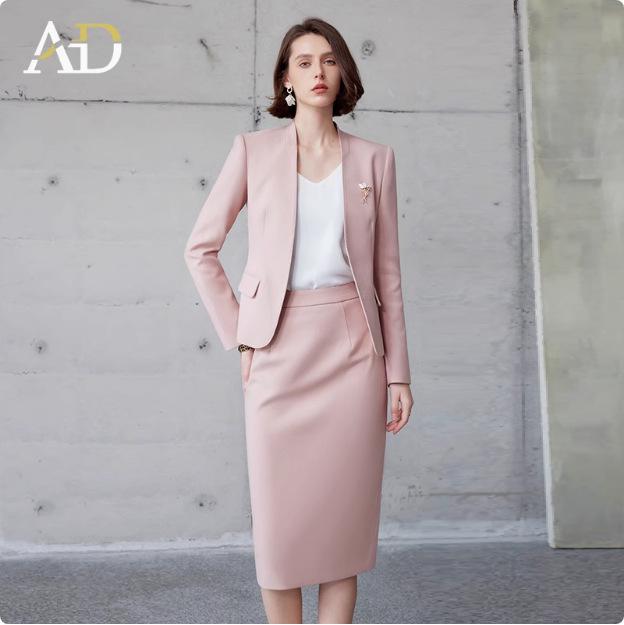 AD Unique Exquisite Autumn 2024 Formal Suit Dress with Collarless Blazer