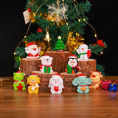 Mini jultomtefigurer för djur: Söta skrivbordsdekorationer för högtidsdekoration