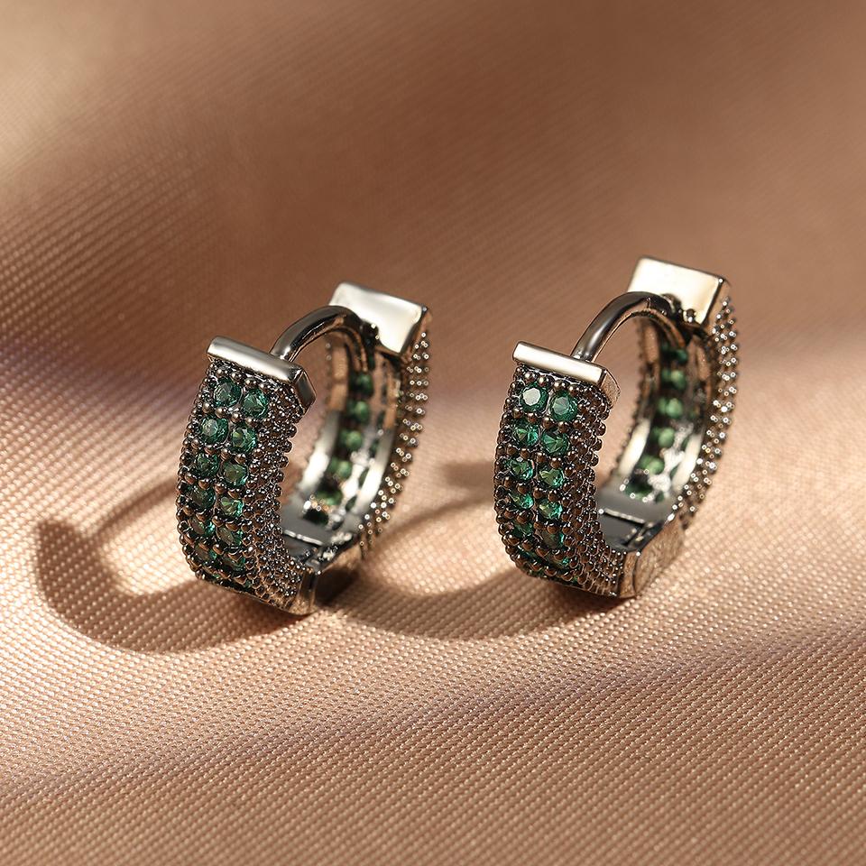 Luxury Cubic Zirconia Gold Color Zircon Hoop Earrings For Women Luxury Circle Crystal Girls Party Zircon