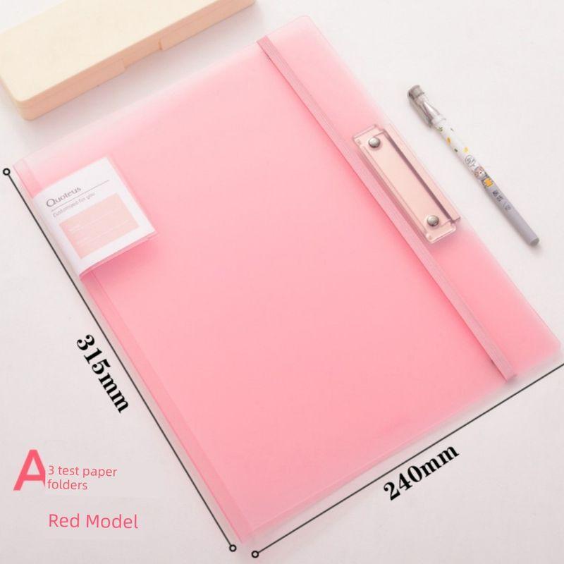 Deli Student Test Paper Clip Transparent Folder A3a4 Folder Examination Paper Folder Subject Storage Fresh Style Red Test Paper Folder 1