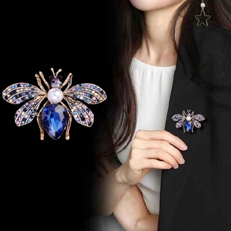 Elegant Bees Shaped Brooch with Diamonds Versatile Accessory for Outfits Zinc Alloy Construction Clothing Accessory