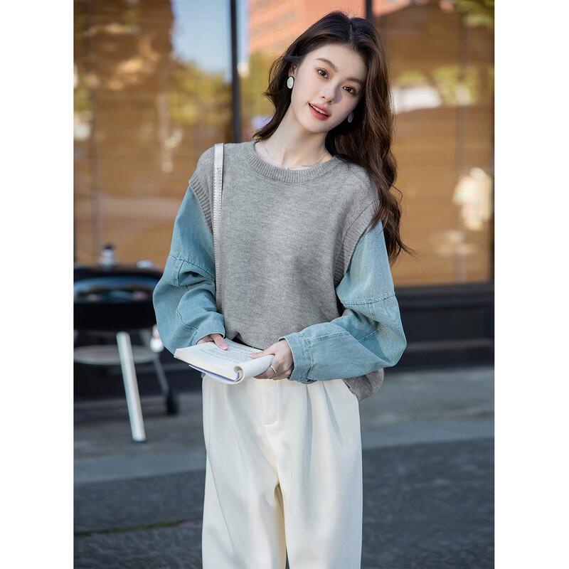 Moka Na Women's MKNJD2797 Long Sleeve Knit Sweater