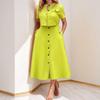 2026 Spring Women's Elegant Solid Color Casual Short Top & Skirt Set