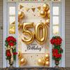 50th Birthday Background Black Script Font Adult Birthday Banner 50th Birthday Display 50 Digit Balloon For Indoor Party