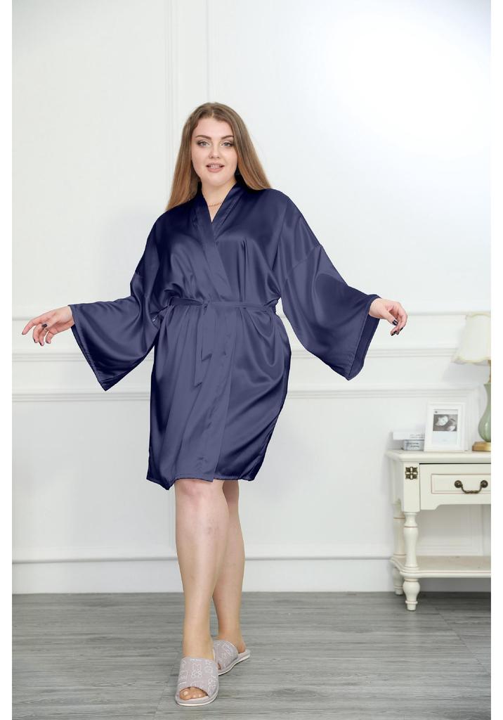 Plus Size Long Sleeve Nightgown: Women's Fresh Sexy V-Neck Tie-Up Pajamas Loungewear