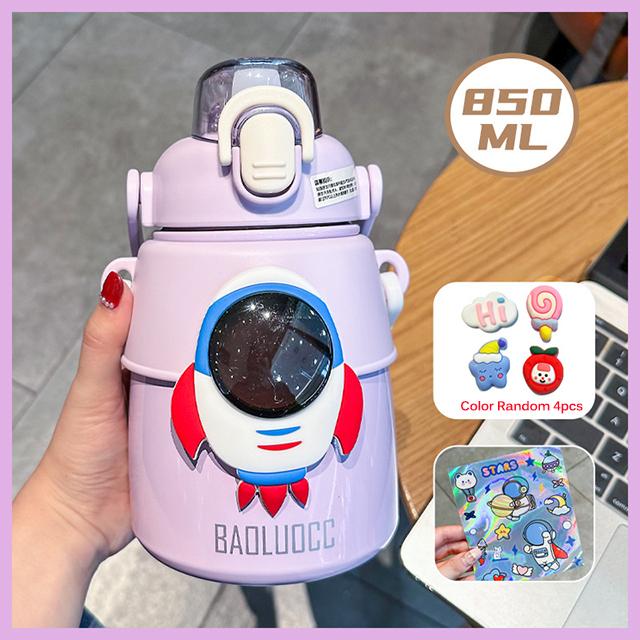 

Милая детская изоляционная чашка астронавта из нержавеющей стали 316, соломенный термос, бутылка для воды для школьников, мальчиков и девочек, уличная большая чашка для живота 801-900ml