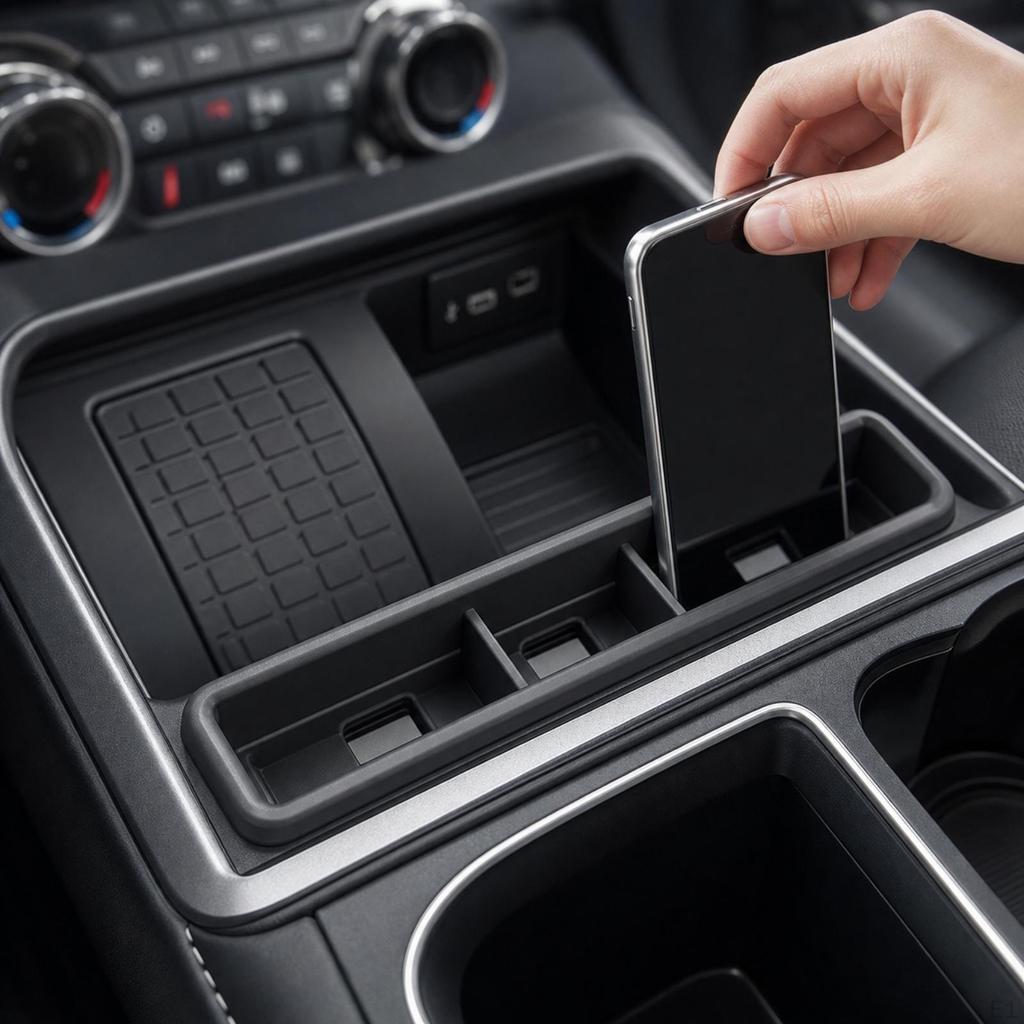 Silicone Storage Insert Divided inCar Tray with Compartments AntiSlip Car Console Organizer
