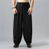 Męskie lniane spodnie z szerokimi nogawkami w stylu chińskim Męskie spodnie casualowe High Street Spodnie sportowe Duże rozmiary XS-5XL
