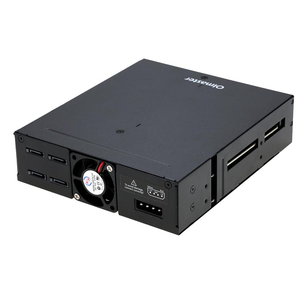OImaster 4 Baies 2,5" SATA HDD SSD Disque Dur Rack Mobile Backplane avec Serrure à Clé Fonction de Verrouillage Supporte l'Échange à Chaud