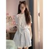 Preppy Style Striped Shirt Dress Women's Summer Casual New Miu Waist Small Short Skirt