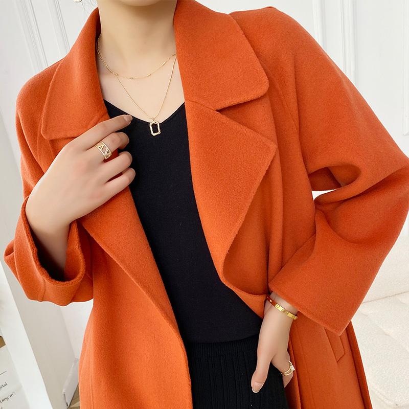 100% Wool Women Coat MODERN NEW SAGA Autumn Wool Long Coat Handmade Pea Coat Winter Warm Wool Long Jacket Overcoat