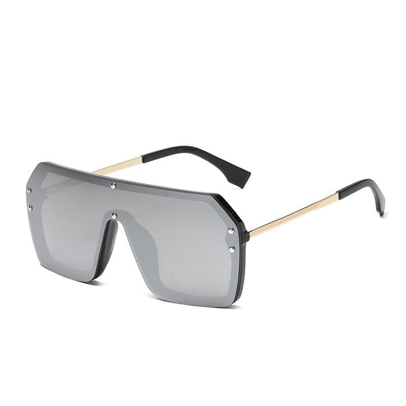 Men Women Hip-hop Sunglasses Exaggerated Large Frame Conjoined Frameless Gradient Lenses Fashion Sun Glasses Non Polarized Glasses