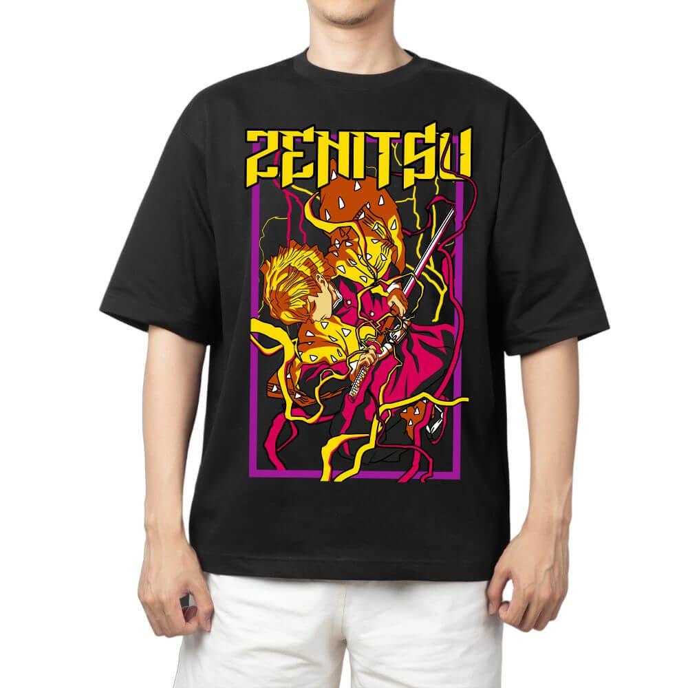 Demon Slayer Tanjiro Kamado Hinokami Kagura with Japanese Text Anime Print T Shirt Men 2026 Summer Casual Streetwear