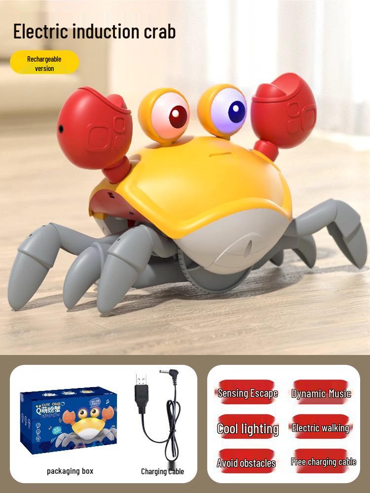 Gesture-Controlled Luminous Crawling Crab Toy with Music