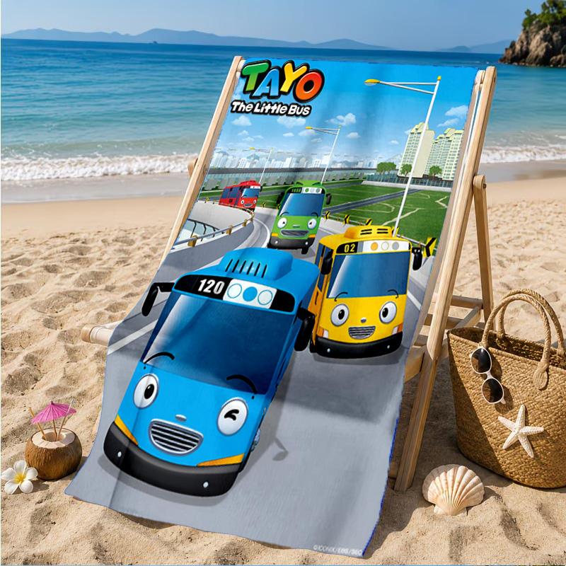 Serviette de Plage Aventure Avec Mateo Le Petit Bus, Séchage Rapide, Facile d'Entretien, Convient aux Vacances Fitness et Plage, Essentiel de Sport