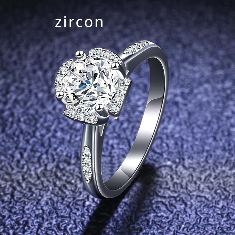 

Кольцо из стерлингового серебра 925 пробы, кольцо с муассанитом 1 карат, женское кольцо с полыми четырьмя когтями, классическая корона, обручальное кольцо, предложение, кольцо с бриллиантом, подарок для подруги 19