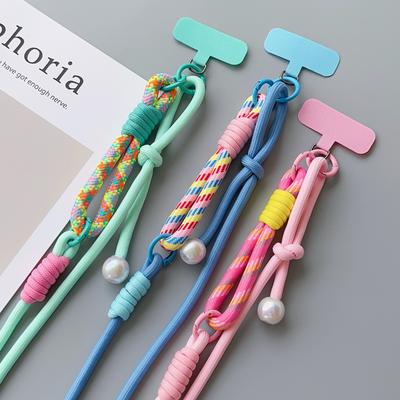 Einfaches 2-in-1-Handy-Lanyard, Umhängegurt, DIY-Handgelenkband, multifunktionales, verstellbares und schickes Lanyard