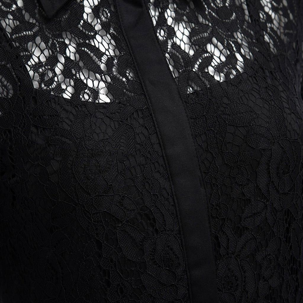 Plus Size Women Lace Long Sleeve Midi Dress Ladies Cocktail Evening Party Dress