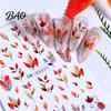 Maple Leaf Nail Stickers Autumn Art Stickers, Waterproof Fall Leaves Pattern Manicure Decals, Self-Adhesive for Women and Girls Theme Accessories