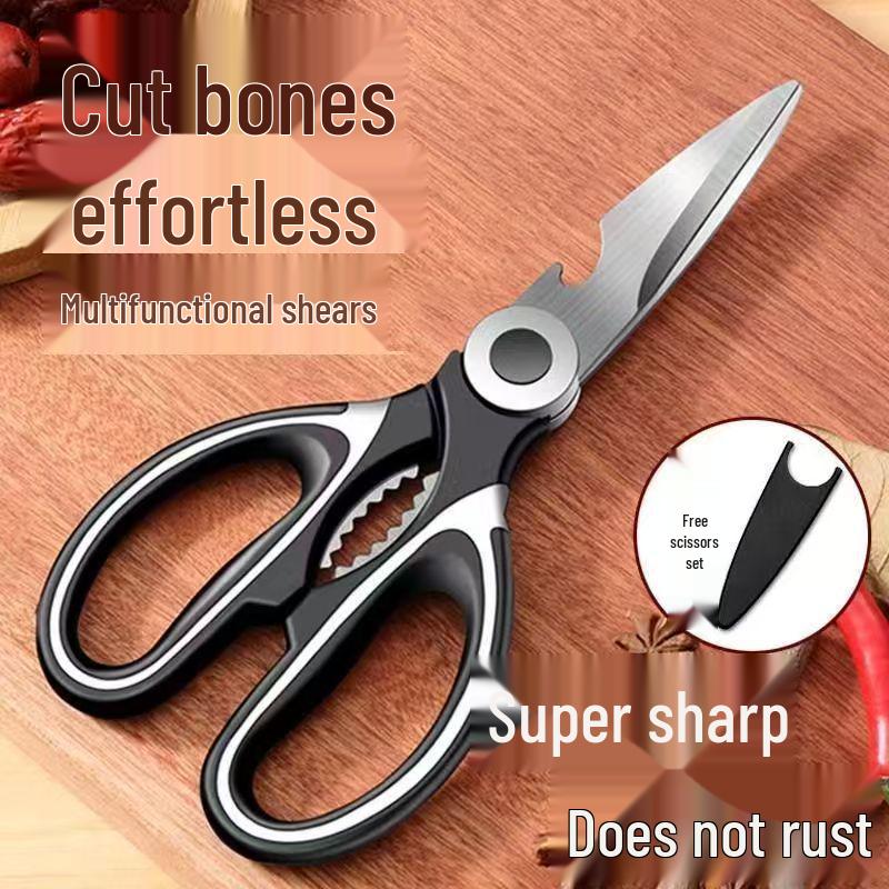 Multifunctional Stainless Steel Kitchen Scissors for Meat, Bones, and Fish
