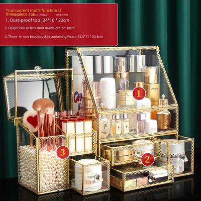 Luxury Glass Cosmetic Storage Rack for Lipstick, Jewelry, and Skincare