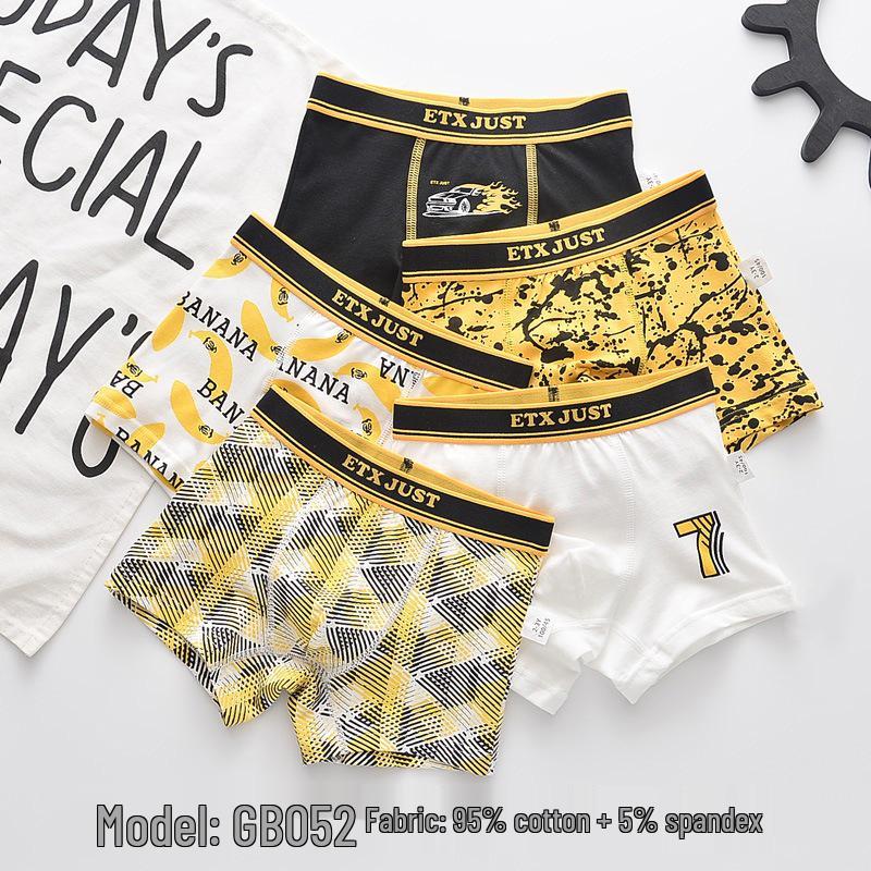 ETX Boys' Cotton Boxer Briefs - Mid-Waist Underwear for Children and Teens