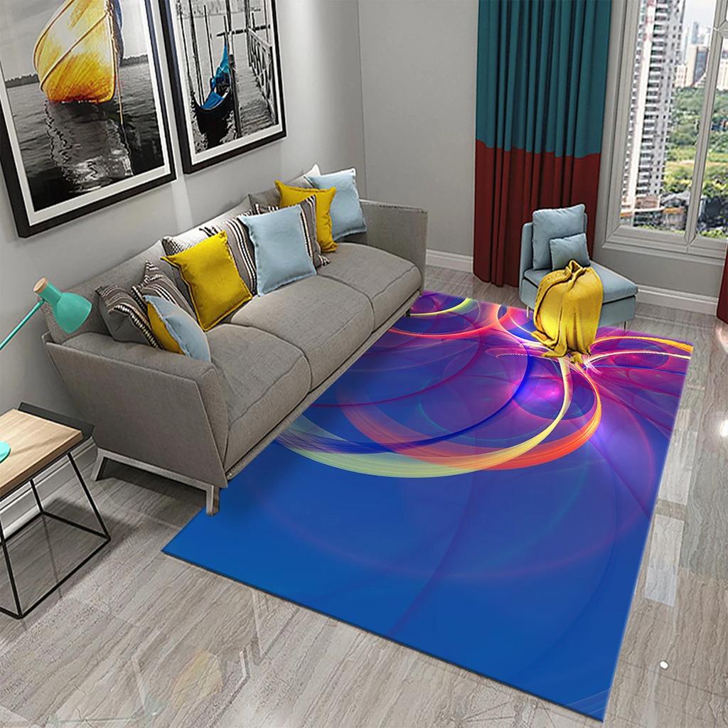 Retro Color Striped Waves Carpet for Living Room Sofa Floor Rug Bedroom Simplicity Decor Floor Rugs Bathroom Non-slip Area Mats