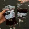 Halloween Blood Bag Set Creative Cocktail Cups Edible Blood Bag Juice Bags Drink Decoration Bags Party Halloween Tools