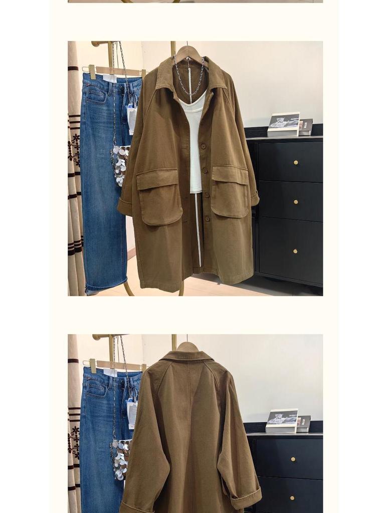 Korean Casual Denim Windbreaker for Women - 2025 Season: Simple, Loose, Versatile Outerwear