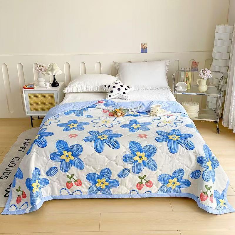 Washable Cotton Summer Quilt - Single & Double Sizes, Perfect for Naps & Gifts
