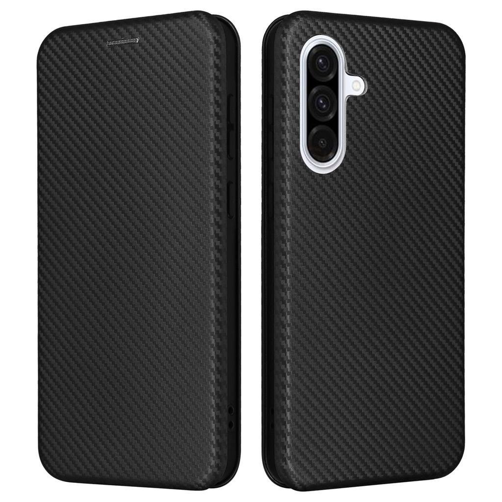 For Samsung Galaxy A56 5G Case Carbon Fiber Texture Drop-Proof PU Leather Phone Cover