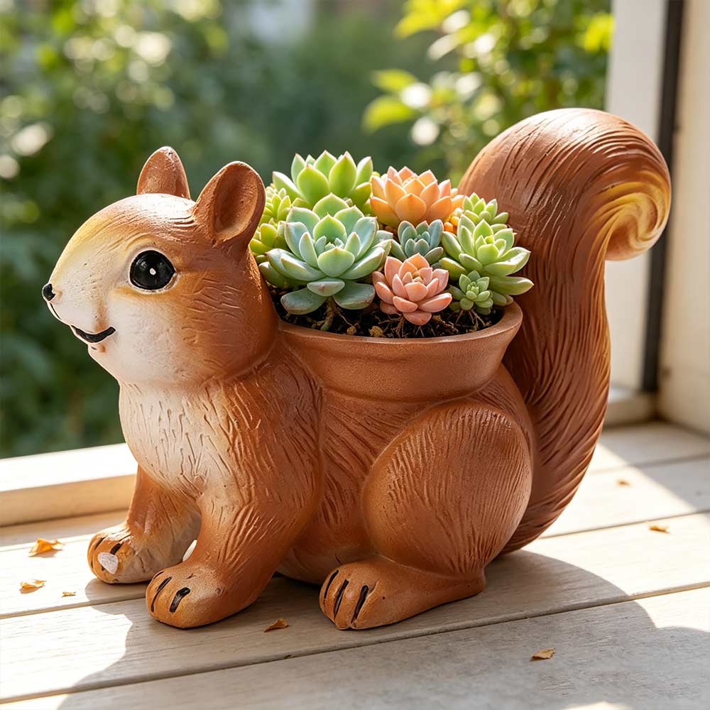 Handmade Squirrel Succulent Flowerpot Resin Succulents Plant Pots Living Room Decoration