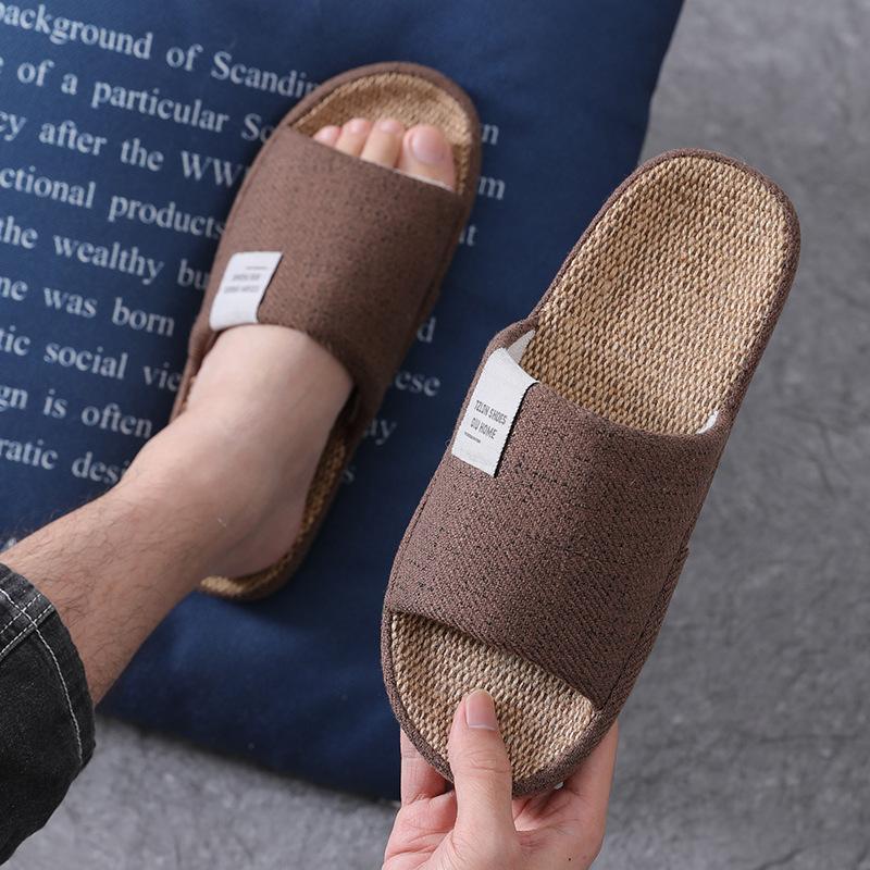 

Льняные тапочки большого размера, дезодорирующие и нескользящие Нет. 47 упитанные мужские увеличенные четырехсезонные домашние тапочки из хлопка и льна 46 44 -45 [Suitable for sizes 43-44]