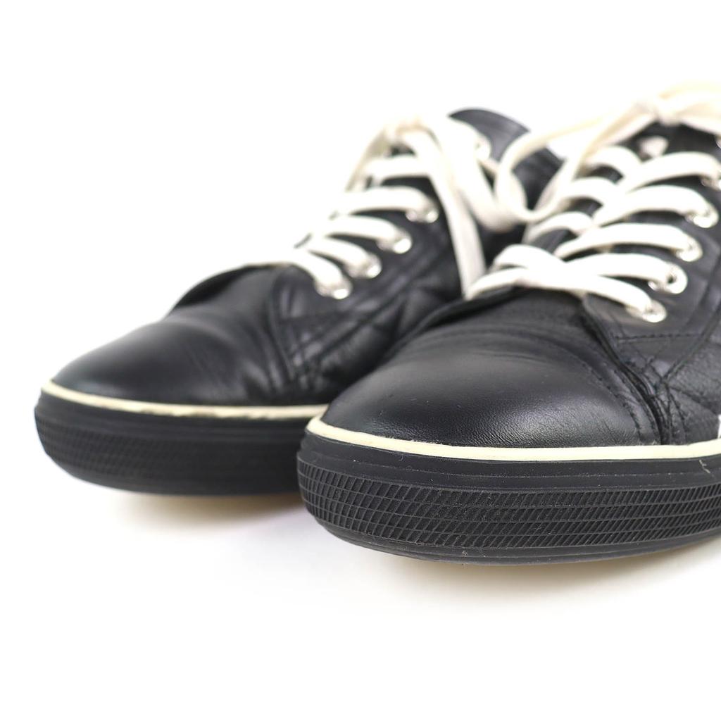 Great CHANEL Low cut sneakers COCO Mark Matelasse Quilting Caviar skin 38 G26563 Used