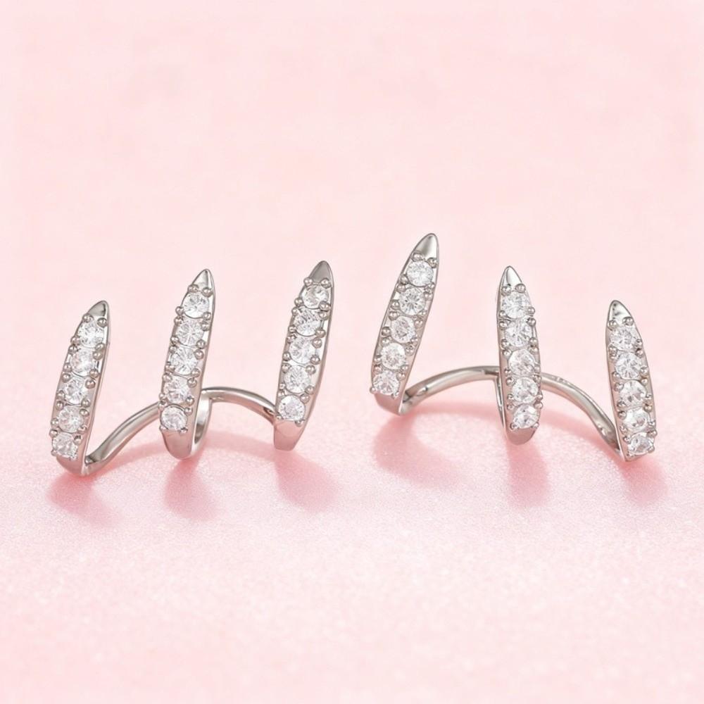 Rhinestone Crystal Claw Ear Stud Temperament Women Zircon Stud Earrings Ladies Claw Earrings Women