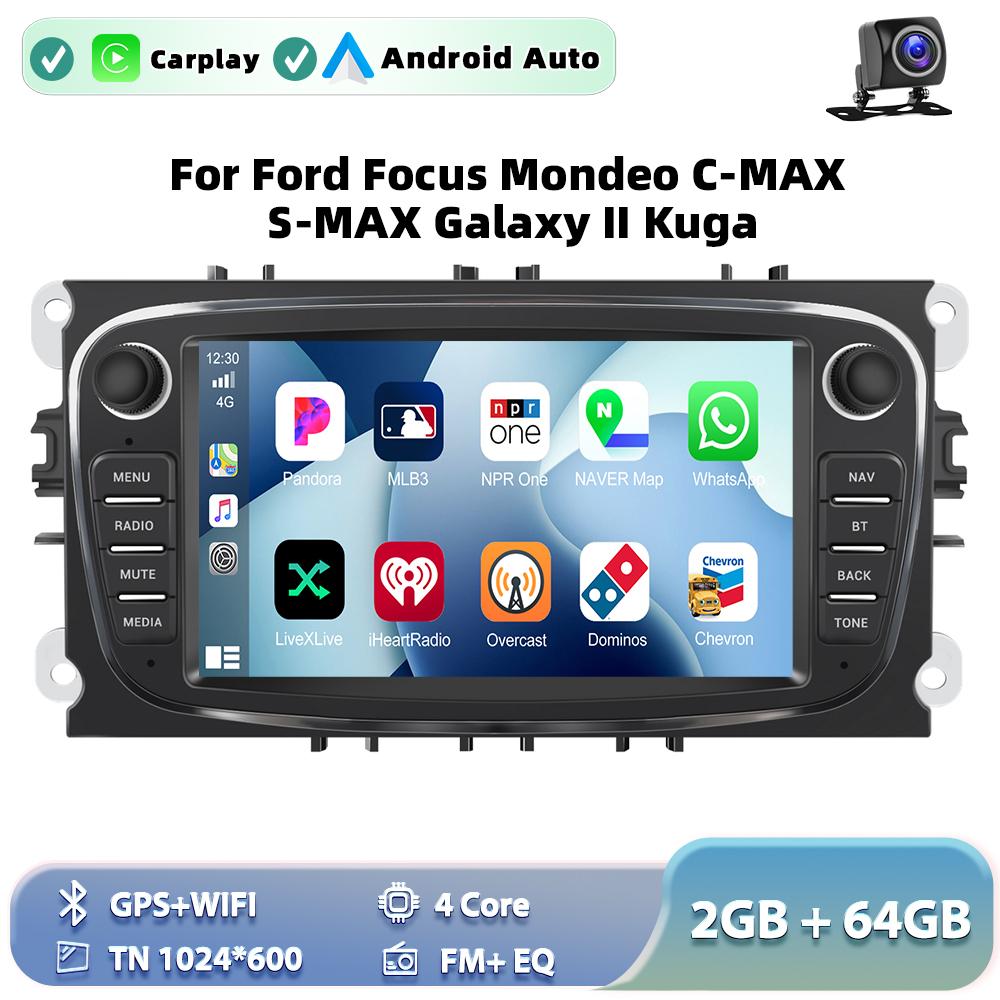 UZYJ9 Podofo 2+64GB Wireless Carplay AndroidAuto Car Radio Car Video Player GPS For Ford Focus Mondeo C-MAx S-MAX Galaxy Il Kuga