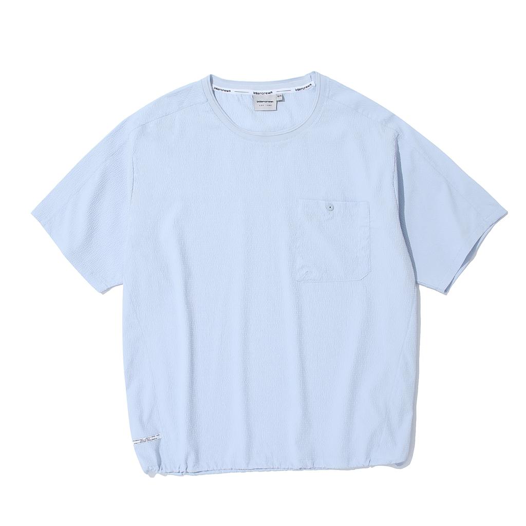 INTERCREW Seersucker Woven Short Sleeve S Blue Itz2Xm06Asb
