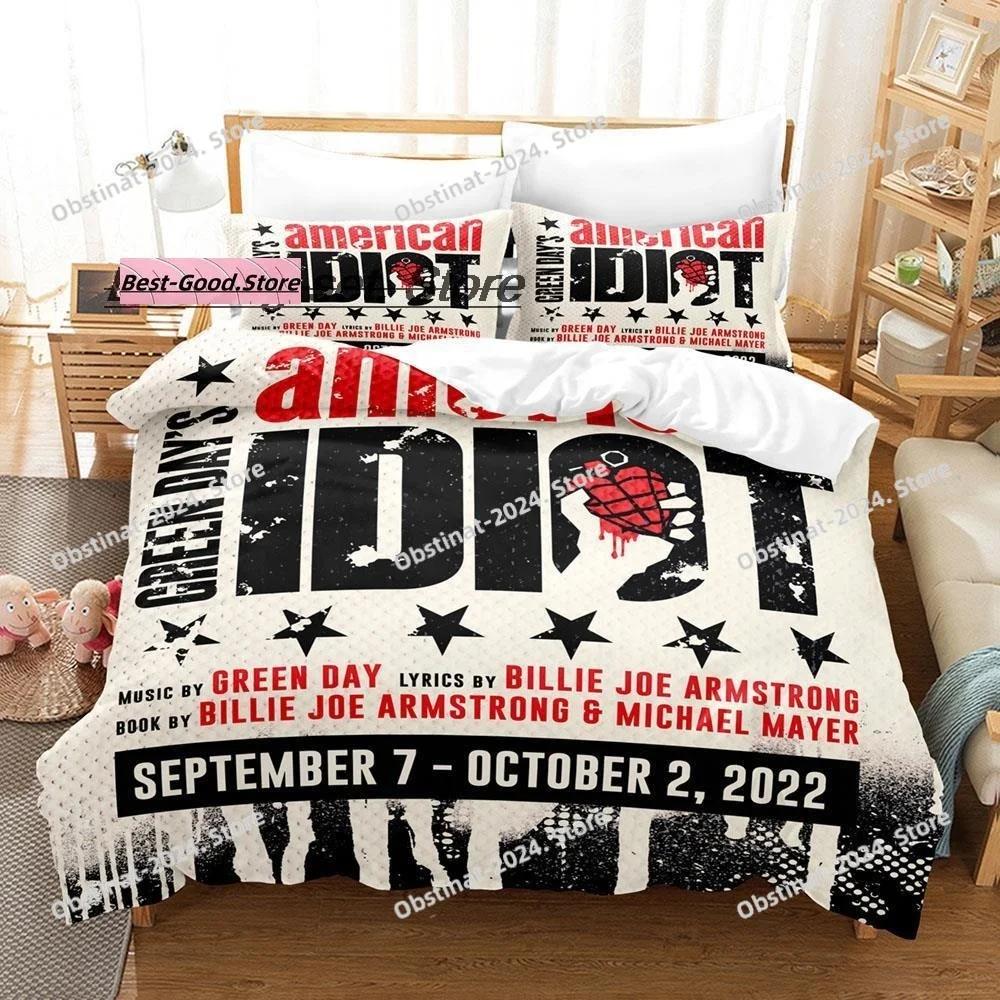 3D Green Day ' AMERICAN IDIOT Bedding Set Duvet Cover Full Queen King Size Pillowcase Bed Printed Aldult Kid Bedroom Single Twin