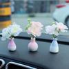 Mini Flowers Car Dashboard Decorations Accessories for Rear View Mirror Hydrangea Flower Vases Car Interior Ornaments for Women