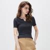 Kemeng Boka Women's Short Sleeve Knitted V-Neck T-Shirt