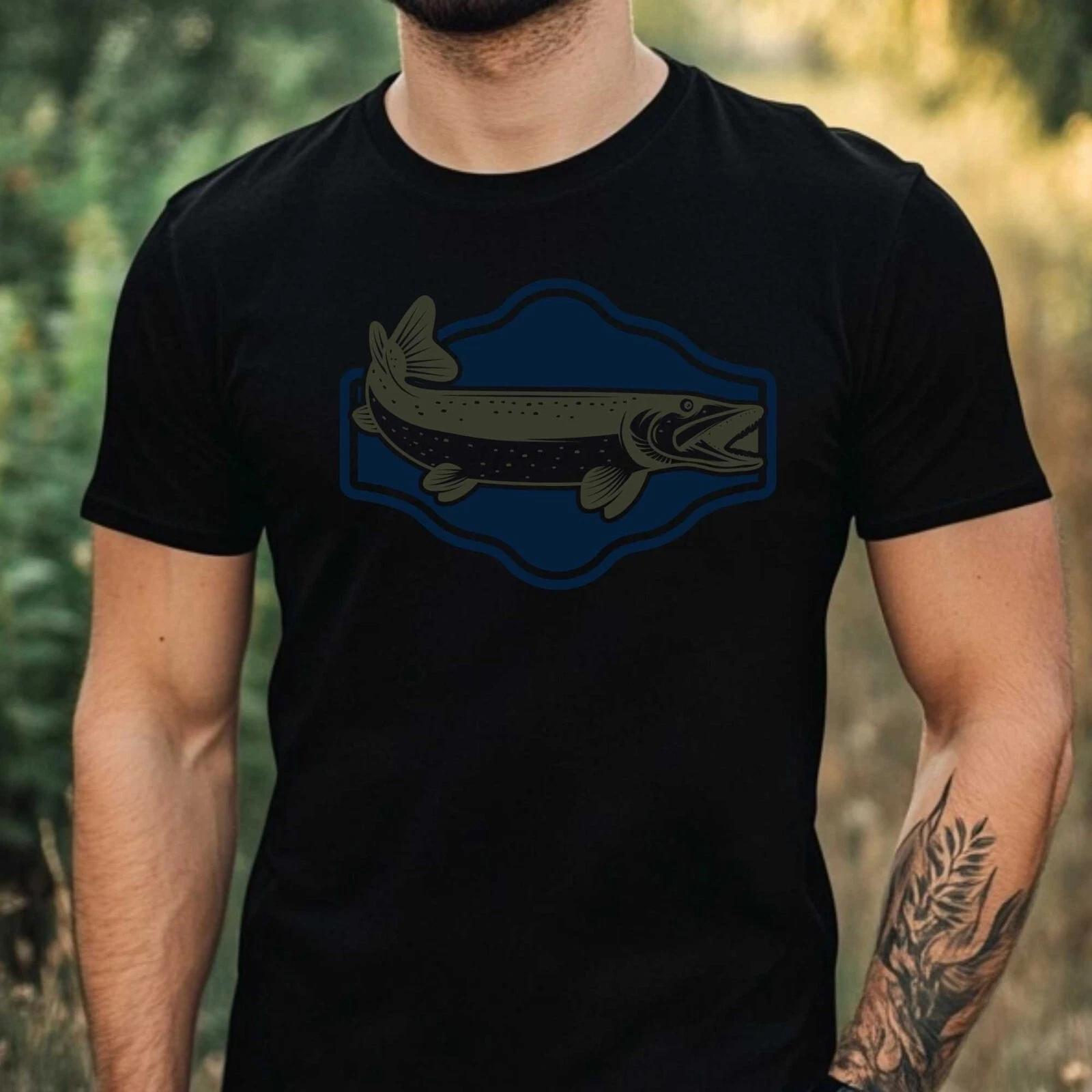 T-Shirt Herren Hecht Motiv Baumwolle Größe XS bis 5XL S