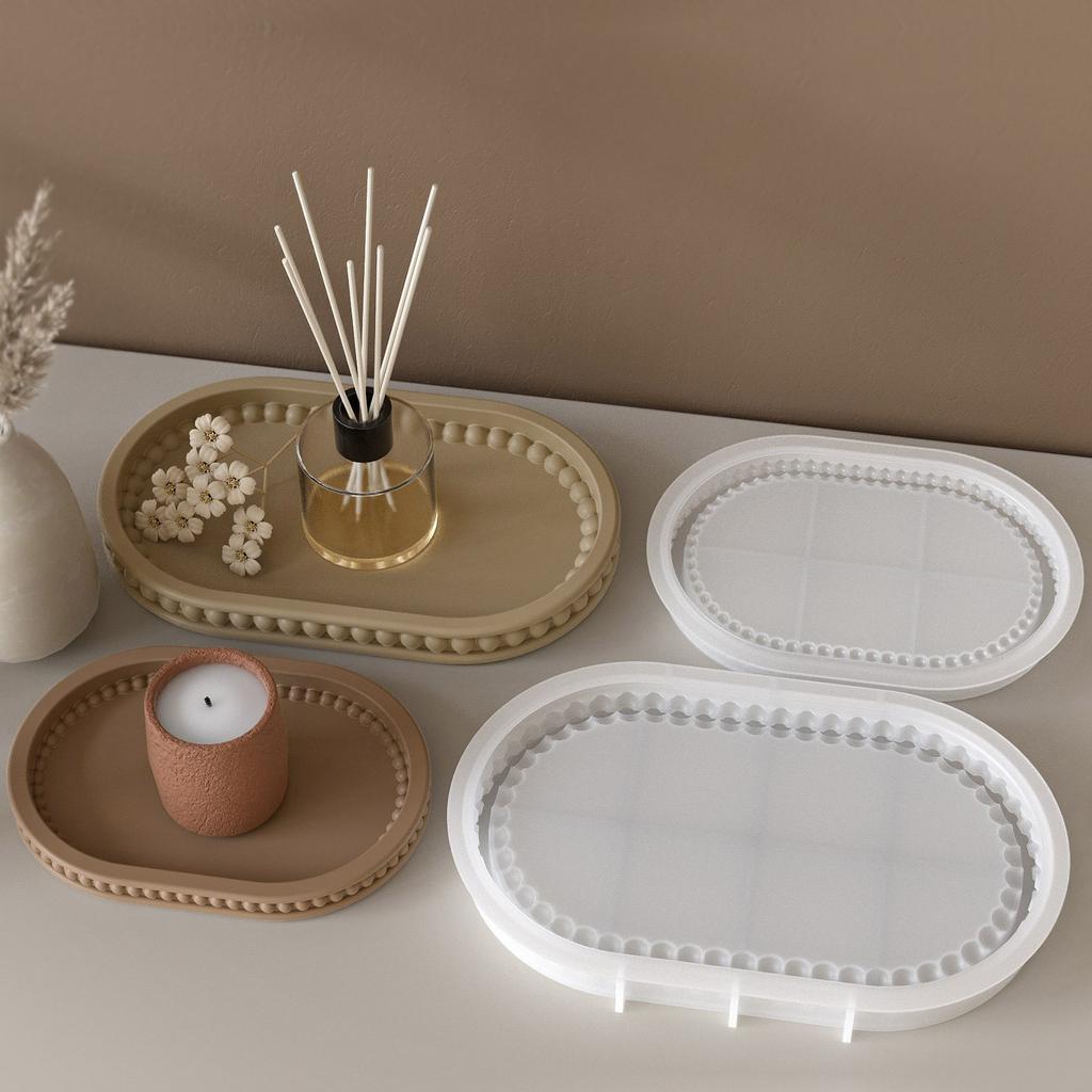 Víceúčelový velký oválný silikonový podnos ve tvaru talíře dodává teplo, je přenosný pro domácí setkání a kávové výstavy.