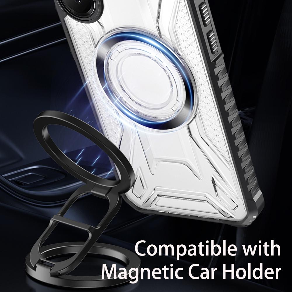 KEYSION Transparent Magnetic Case for Xiaomi POCO X7 Pro 5G Soft Silicone+PC Heavy Duty Shockproof Phone Cover for Redmi Turbo 4