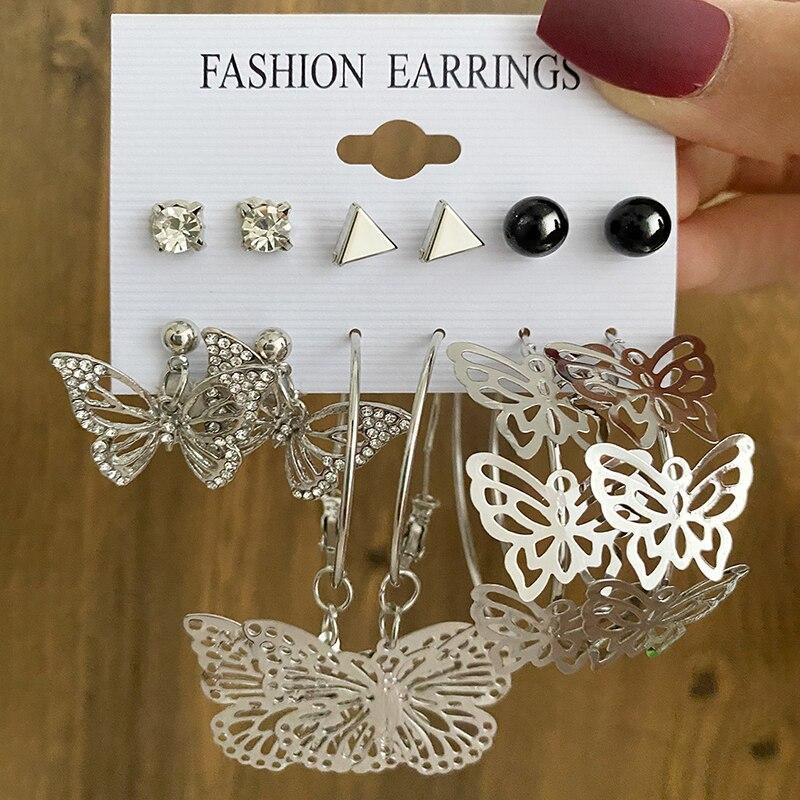 Tone Color Snake Drop Earrings Set Geometric Long Tassel Dangle Earrings Set For Women Of Earrings JewelryGeometric Drop