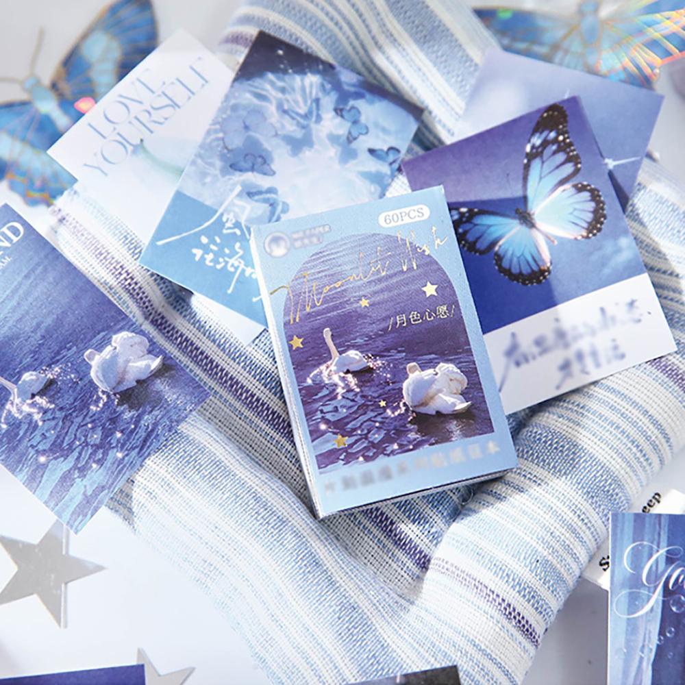 60 sheets Mini Sticker Book Moment Romantic Series Ins Wind Hand Account Material DIY Sticker Book