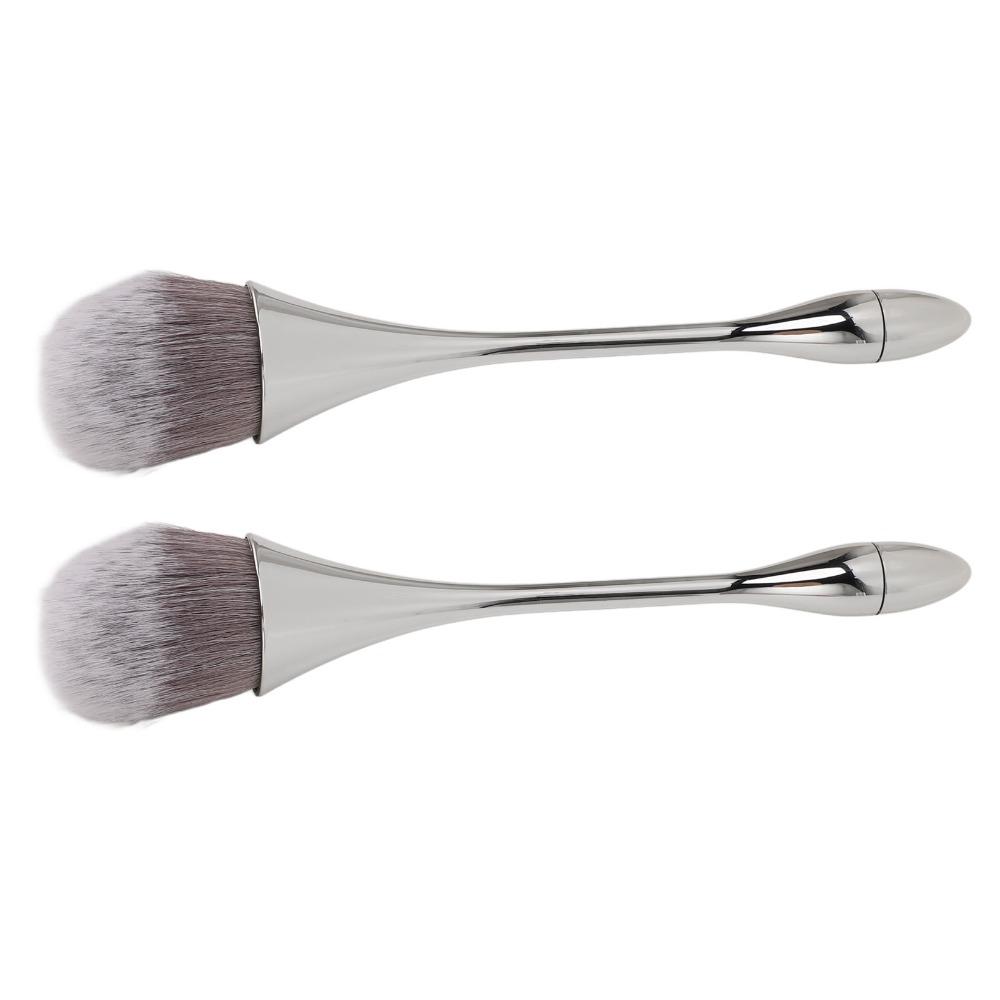 2pcs Soft Bristles Nail Art Powder Brush Ergonomic Handle Powder Remover Brush  Nail Art Application