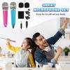 Uxcell Mini Microphone with Sponge and Drawstring Portable for Voice Video and Singing 2-Piece Cover, Holder, Bag, Karaoke, Recording, (Black)