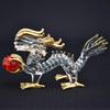 Fourcart Handmade Glass Feng Shui Dragon with Ball, 4-inch