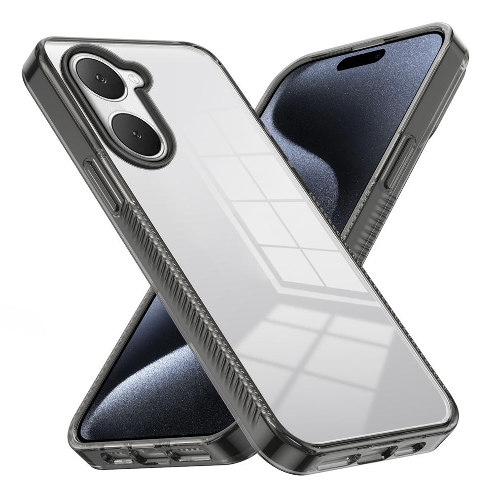 KEYSION Transparent Phone Case for VIVO Y03 Y03t Soft TPU+PC Anti-slip HD Clear Shockproof Phone Back Cover for VIVO Y18 Y28s 5G